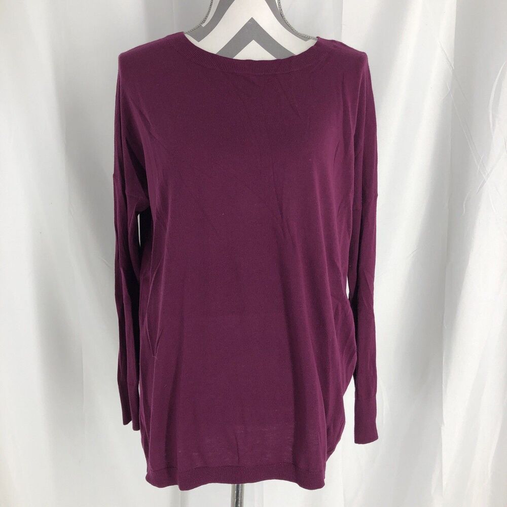 Halogen Purple Sweater Zip Back Size Small